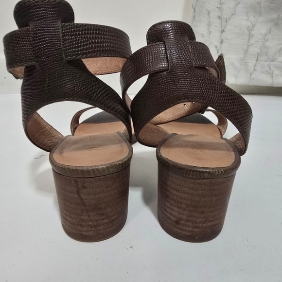 Madewell Simple Mid-Heel Sandals in Embossed Leather Strappy Summer - Picture 8 of 13